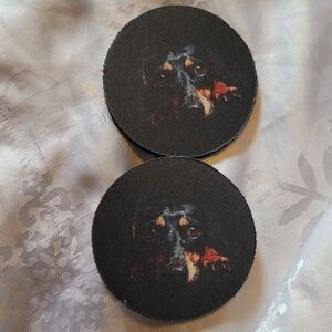 Dachshund 2pc Car  Print Coasters